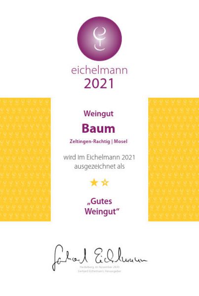 Weinführer Eichelmann - Urkunde 2021